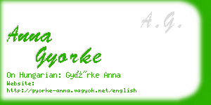 anna gyorke business card